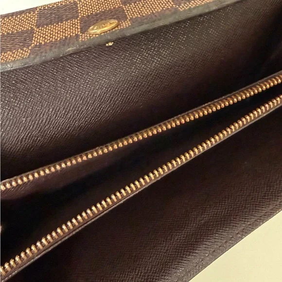 Louis Vuitton Damier Ebene Flap WalletBrown LV Authentic - Picture 10 of 10